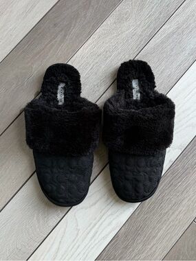 COACH Sherpa Flat Mule In Signature Suede (Womens)